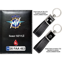 Plakanıza Özel Mvagusta Logolu Siyah Ruhsat Kabı Ve Anahtarlık