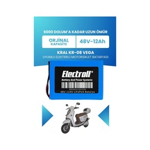 Kral Kr-08 Vega Uyumlu Batarya Standart Kapasite Lifepo4 48v 12ah Elektrikli Motorsiklet Bataryası