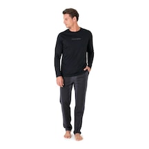Pierre Cardin Erkek Uzun Kollu Bisiklet Yaka Pijama Takım 6095 Siyah