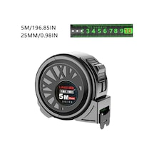 Floresan 5mx25mm-kalınlaştırılmış Paslanmaz Çelik Mezura Naylon Su Geçirmez Aşınmaya Dayanıklı Çelik Mezura Yüksek Hassasiyetli Ölçüm Çelik Bant