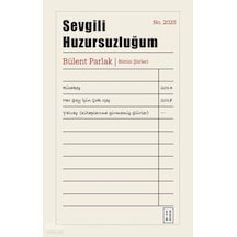 Sevgili Huzursuzluğum -şiir-ciltli-bülent Parlak Ketebe