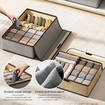 Lacivert Katlanır Çekmece Organizatör Elbise Kutusu T-shirt Kot Tayt Dolap Saklama Kutusu 13 13 Grids Lacivert