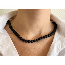 Oniks Taşı Doğaltaş Kolye 8 Mm Çok Renkli