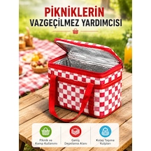 25 Litre Geniş Hacimli Termos Çanta Dayanıklı Fermuarlı Isı Korumalı Taşıma Çantası Kırmızı
