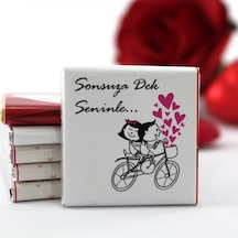 Dark Brown SONSUZA DEK SENİNLE Yazılı Madlen Çikolata Bitter ve Sütlü 72 Adet