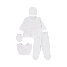 Civil Baby Fırfır Tüllü Zıbın Takımları - Ekru
