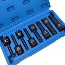 8 Parça 1/2 Havalı Darbeli Torx Lokma Seti T30-t40-t45-t50-t55-t