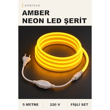 Onerous 5 M 220v Amber Neon Led Şerit, Fişli