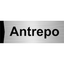Antrepo 7x20cm Gümüş Renk Metal Yönlendirme Levhası