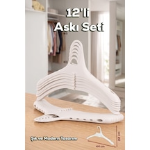 Porsima Harmoni 12 Adet Dolap Içi Düzenleyici Organizer İç İçe Geçen Askı Tişört Gömlek Elbise Askısı Beyaz