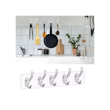 5&apos Li Güçlü Yapışkanlı Şeffaf Duvar Askısı Banyo Mutfak Düzenleyici Pratik Askılık 5468 Çok Renkli