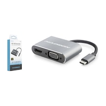 Type-c Combo Hub Hdmi 4k Vga Usb 3.0 Pd 4 Port Gri Hdx7839