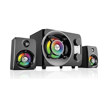 Rampage Rms-G8 2+1 25W Rainbow Siyah Led Işıklı Gaming Speaker