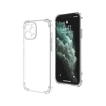 Apple Uyumlu iPhone 11 Pro Kamera Korumalı Antişok Airbag Köşe Korumalı Silikon Şeffaf Kapak