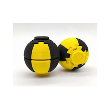 Alvera Press Küresi 3d Baskı Dönüşen Mekanik Fidget Stres Oyuncağı-sarı-siyah