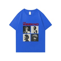 Flood Of Style Saat Sonra Hafta İçi Albüm Grafik T Shirt Erkek Kadın Vintage Hip Hop Streetwear Boy Kısa Kol Mavi