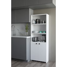 Kapaklı Çok Amaçlı Mutfak Dolabı 150x50x22 Cm - Raflı Erzak Dolabı Modern Depolama Ünitesi Beyaz Kapaklı Çok Amaçlı Mutfak Dolabı 150x50x22 Cm - Raflı Erzak Dolabı Modern Depolama Ünitesi Beyaz