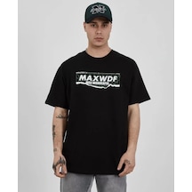 Modi Unisex Bisiklet Yaka Baskılı Oversize T-shirt - Siyah - Mymg108850