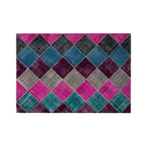 El Dokuması Patchwork Vintage Yün-pamuk Multi Naturel Halı 20481 202 X 290 Cm Çok Renkli