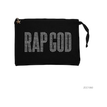 Zepplin Giyim Eminem Rap God Siyah Clutch Astarlı Cüzdan / El Çantası
