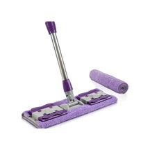 Mandalı Mor Mop Kıskaçlı Cam Silme Mopu Mikrofiber Yedek Bezli Yer Duvar Cam Fayans Silme Mopu Çok Renkli