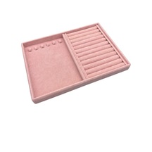 Yerli Üretim Venedik Model Süet Kumaş Pembe 34/24 Cm Tırnaklı-sosisli Takı Çekmece Ici Standı Çok Renkli