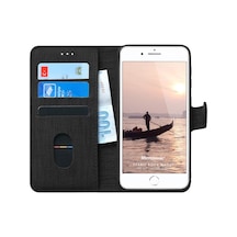 Apple İphone Se 2020 İçin Kılıf Fabric Book Wallet Siyah İphone Se 2020 İle Uyumlu Kılıf - Siyah Çok Renkli