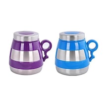 Andoutdoor And431 İçi Dışı Çelik Plastik Desenli Kupa Mug, Mavi/mor 1