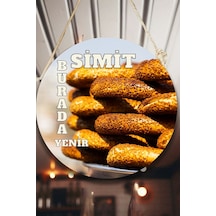 Simit Dükkanı Için Duvar, Kapı, Çift Taraflı Askılı Pano Karşılama Tabelası, Pastane Fırın Süs Dekor, 30 X 50 Cm