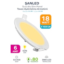18w Tasarruflu Led Yuvarlak Gün Işığı Sıva Altı Slim Panel Tavan Aydınlatma Armatürü-6 Adettir
