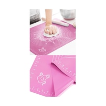 Pembe En Büyük Boy Silikon Hamur Açma Matı, Hamur Açma Altlığı Silpat 65x45cm Silikon Pembe Diğer