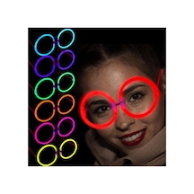 Glow Stick Yuvarlak Gözlük 12 Adet Çok Renkli