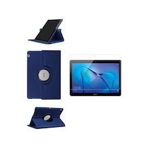 Huwaeı Mediapad T3 10 10.1" Uyumlu 360 Dönebilen Standlı Kılıf Ekran Koruyucu Kapaklı Kılıf