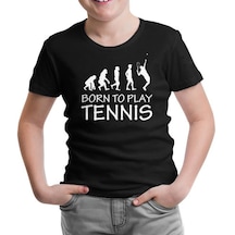 Tenis - Born To Play Siyah Çocuk Tshirt