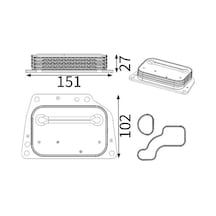 Mahle Yağ Soğutucu Fıat Egea 16 500l 12 Doblo 15 Fıorıno 16 Alfa Romeo Mito 09 18 1.3d Mtj Euro 6 Clc420000s 46339229 55255370 55283611