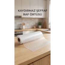 Şeffaf Pvc Raflık Kaymaz Çekmece Örtüsü 45x300 Cm Mutfak Dolap İçi Koruyucu