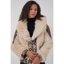 Bigdart 5209 Peluş Kürk Mont - Krem