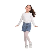 Erdem Kıds Kız Çocuk Beli Lastikli Jean Denim Kot Şort Mavi Mavi
