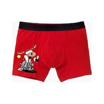 Mutlu Yıllar Erkek Kırmızı Boxer Kırmızı