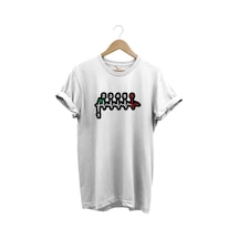 Motorsiklet Kalp Ritmi 1n23456 Motorcu Tasarım Baskılı %100 Pamuk Premium Regular Fit Beyaz T-shirt Beyaz