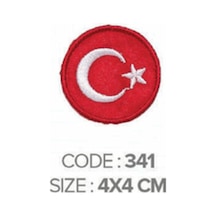 Ütü İle Yapışan Arma Patch Türk Bayrağı Yuvarlak Çap:4 Cm 1 Adet - 691588916