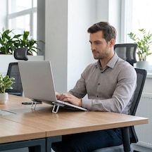 1 Çift Yapışkanlı Katlanabilir Laptop Standı Mini Notebook Yükseltici, Taşınabilir Kaymaz Laptop Ayağı 48 Renkli