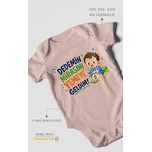 Morivokids Dedemin Mirasını Yemeye Geldim Kısa Kollu Bebek Body %100 Pamuk Pastel Pembe