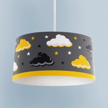 Mekta Home Bebek Ve Çocuk Odası Sarı Filli Balon Çerçeveli Avize Renkli