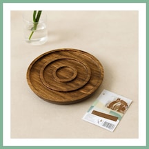 Bşkvirgo Akasya Ahşap 3 Bölmeli Yuvarlak Servis Tepsisi 20 Cm - 50'li Paket Bsk2026
