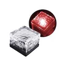 Solar Ledli Kırmızı Tuğla Görünümlü Bahçe Dekorasyon Aydınlatma