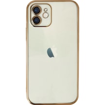 Apple Uyumlu iPhone 11 Kılıf Kamera Korumalı Lensli Silikon Altın