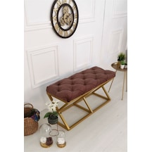 Evodeko Kahve - Gold Bench Puf