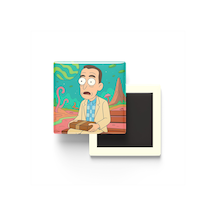 Forrest Gump - 9x9 Cm Baskılı Kare Buzdolap Magneti
