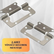 Cerniera Saten 2 Adet İç-dış Mekan Uyumlu Paslanmaz Kapı Menteşesi 100x71x38 Mm Genel